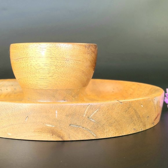 Mango -Hand-Crafted Wood Chip n Dip Bowl - Artist Signed